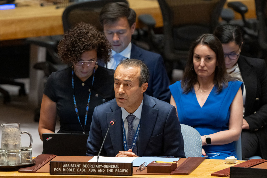 Khaled Khiari, Assistant Secretary-General for the Middle East at the department of political affairs, briefs the Security Council on the situation in Syria.